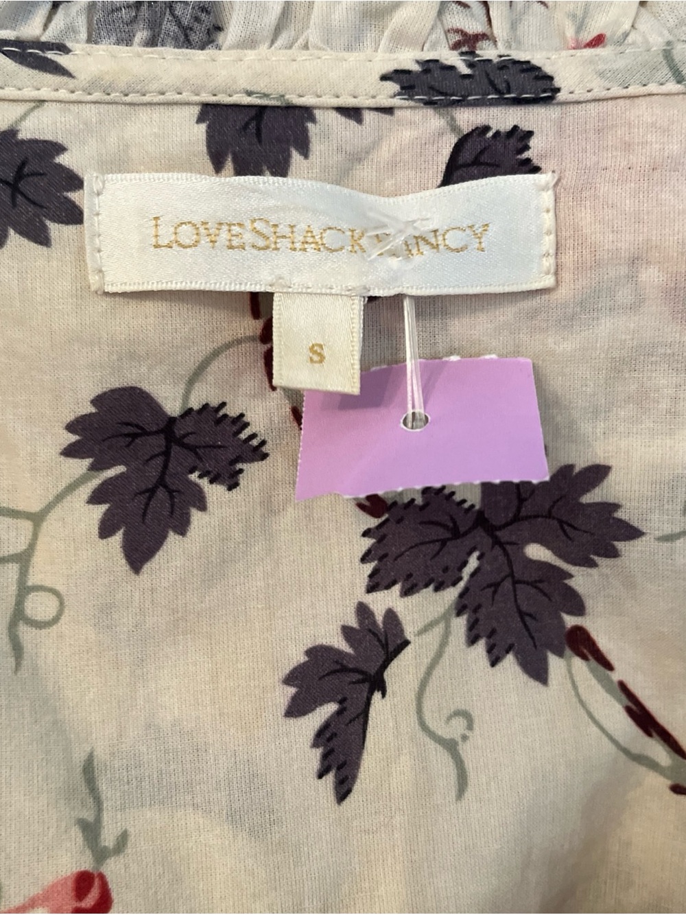 LoveShackFancy Floral Roses Tiered Ruffle Mini Dress Cotton Sz S - Picture 3 of 7